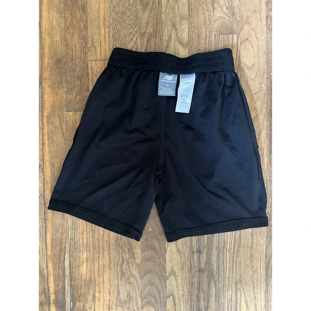 New Balance Black Mesh Athletic Shorts Size 12 Drawstring Breathable Elastic